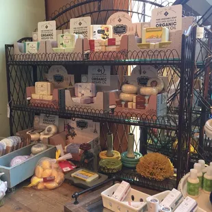 Yummy soaps and a lovely display.