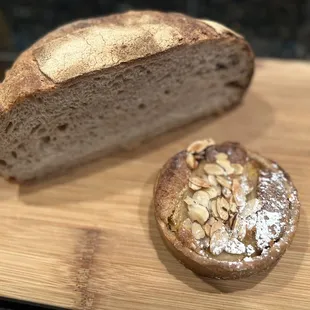 Half loaf sourdough and apple almond tart