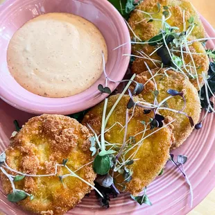Fried green tomatoes, too much breading didn&apos;t really taste the tomatoes
