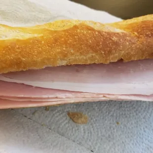 Ham and butter sandwich