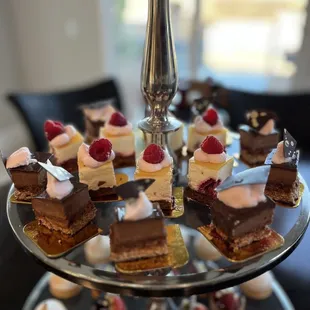 Royal cake, White Chocolate cake, fruit tart, lemon tart.