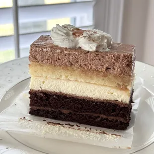 Tiramisu. I will say we didn&apos;t taste any coffee to this. It definitely has a rich, traditional cake texture. Otherwise, GOOD!
