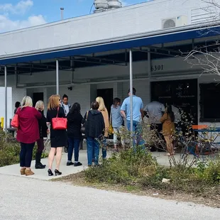 Long line at 12:35pm