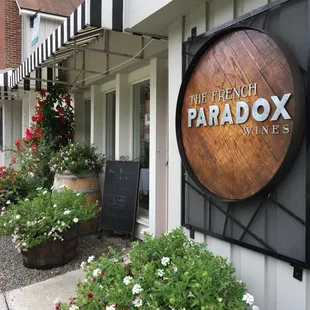 the entrance to the restaurant