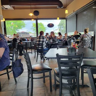 Crowded seating area