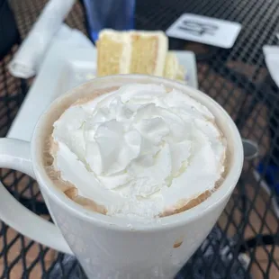 Hot Chocolate &amp; Vanilla Cake