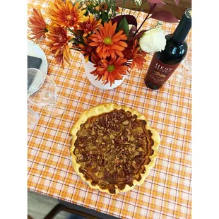 Pumpkin pecan pie.