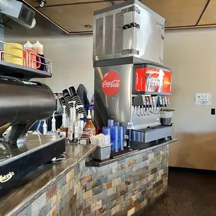 a coffee machine in a coffee shop