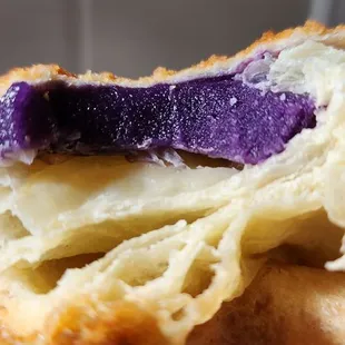 Croissant and ube mochi together