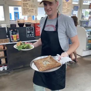 Owner dropping off our food