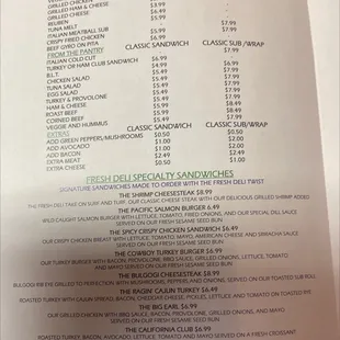 a few of their specialty sandwiches - that bulgogi cheesesteak tho