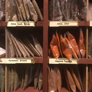 A few of the bagged spices