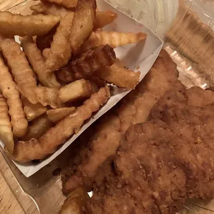 Chicken Finger Platter-- 4pc finger with fries, cole slaw, and honey mustard (not pictured).