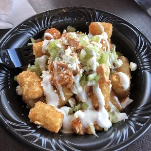 Loaded Buffalo Chicken Tots