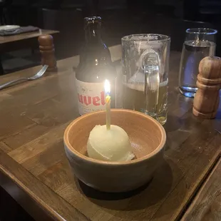 Complimentary Birthday sorbet