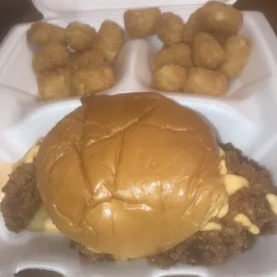 The Chick Sandwich with tots