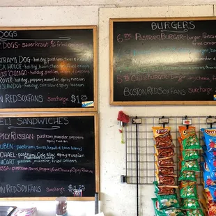Current menu at The Fried Onion