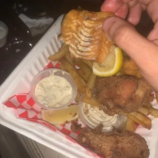 3pc. Cod Chicken Party Wings Meal