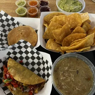 Caribbean Jerk Chicken Taco  Mango Guacamole &amp; Chips  Aso Pao Chicken &amp; Rice Soup with Fry bread