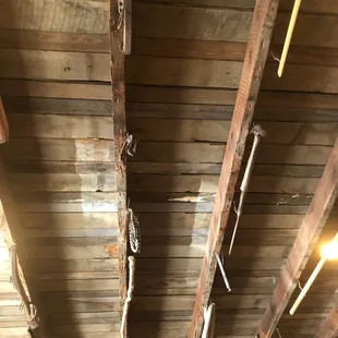 the ceiling of the restaurant