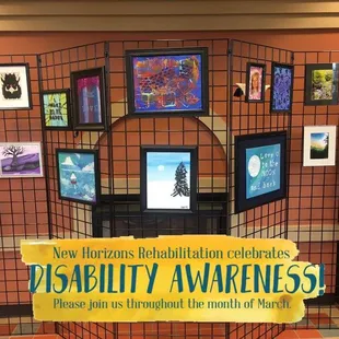 Traveling art exhibit of artwork created by clients from New Horizons Rehabilitation