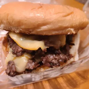 Forget the name but it has 2 patties with gouda