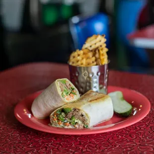 a plate of food on a table