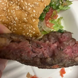 The worst burger. Not only was it undercooked but the meat smelled so bad.