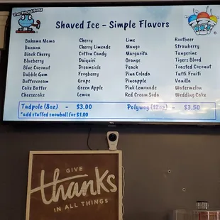 menu