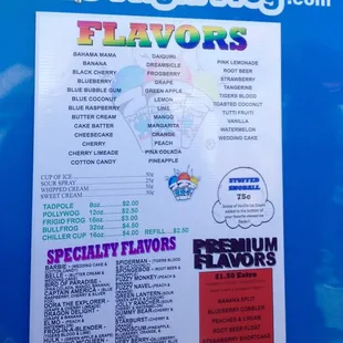 Their menu, as of April 2016
