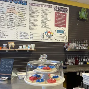 a variety of pastries on display