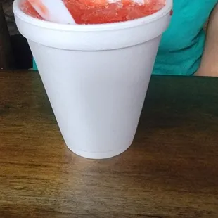 Shaved ice  (half eaten)