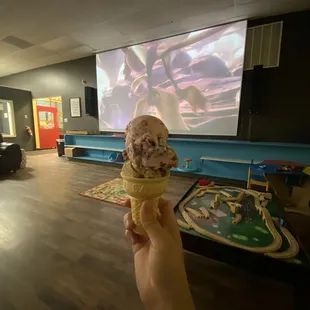 They even have a movie theater in the back !!!