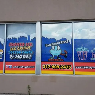 Windows are bright and colorful