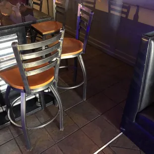 two stools and a table