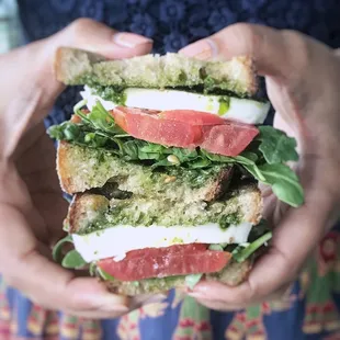 Caprese sandwich on sourdough