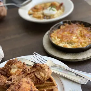 Chicken &amp; Waffles, Shrimp &amp; Grits and Mac n Cheese