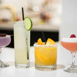 a variety of cocktails