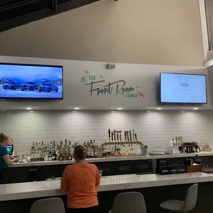 Sebrina working Bar &amp; keeping the crowd happy!