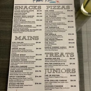 menu