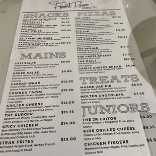 Food menu