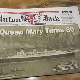 English newspaper in every table and bar area