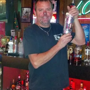 Captain Front Row about to make a Gummy Bear!