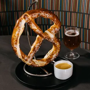 Nothing goes better with an Ellis Island beer than a giant pretzel and beer cheese. Beer cheese is made with our Ellis Island Pilsner.