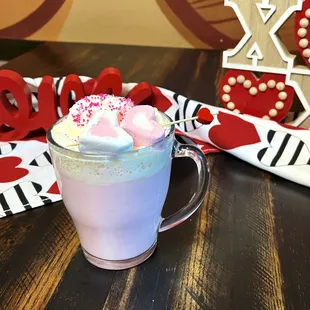 Cupid&apos;s Raspberry Hot Chocolate made with Ruby Chocolate