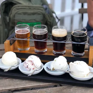 Beer Flight with Ice Cream Pairings