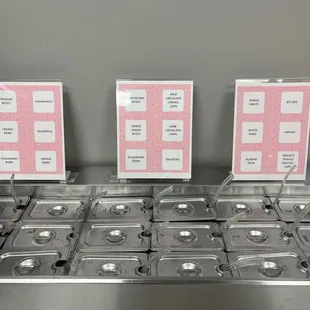 a variety of trays of food