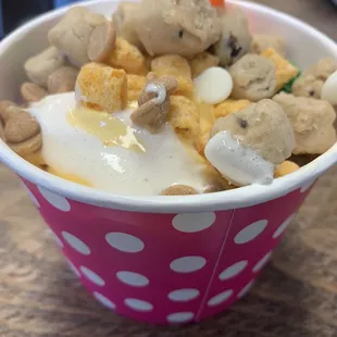 a bowl of cereal and nuts