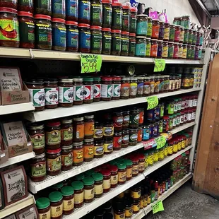 a variety of products on shelves