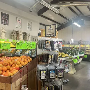 the produce section of a grocery store
